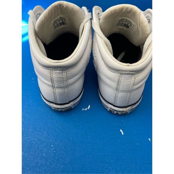 Converse Chuck Taylor All Star White Leather Mid Top men size 11M  women13 W - Picture 5 of 8